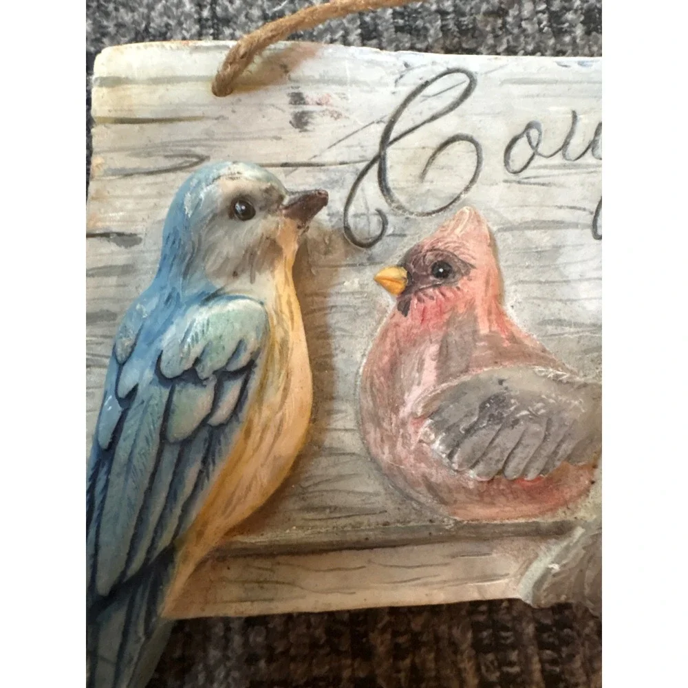 New Creative Enterprises Count Your Blessings Bird Wall Plaque Rustic Sign Decor
